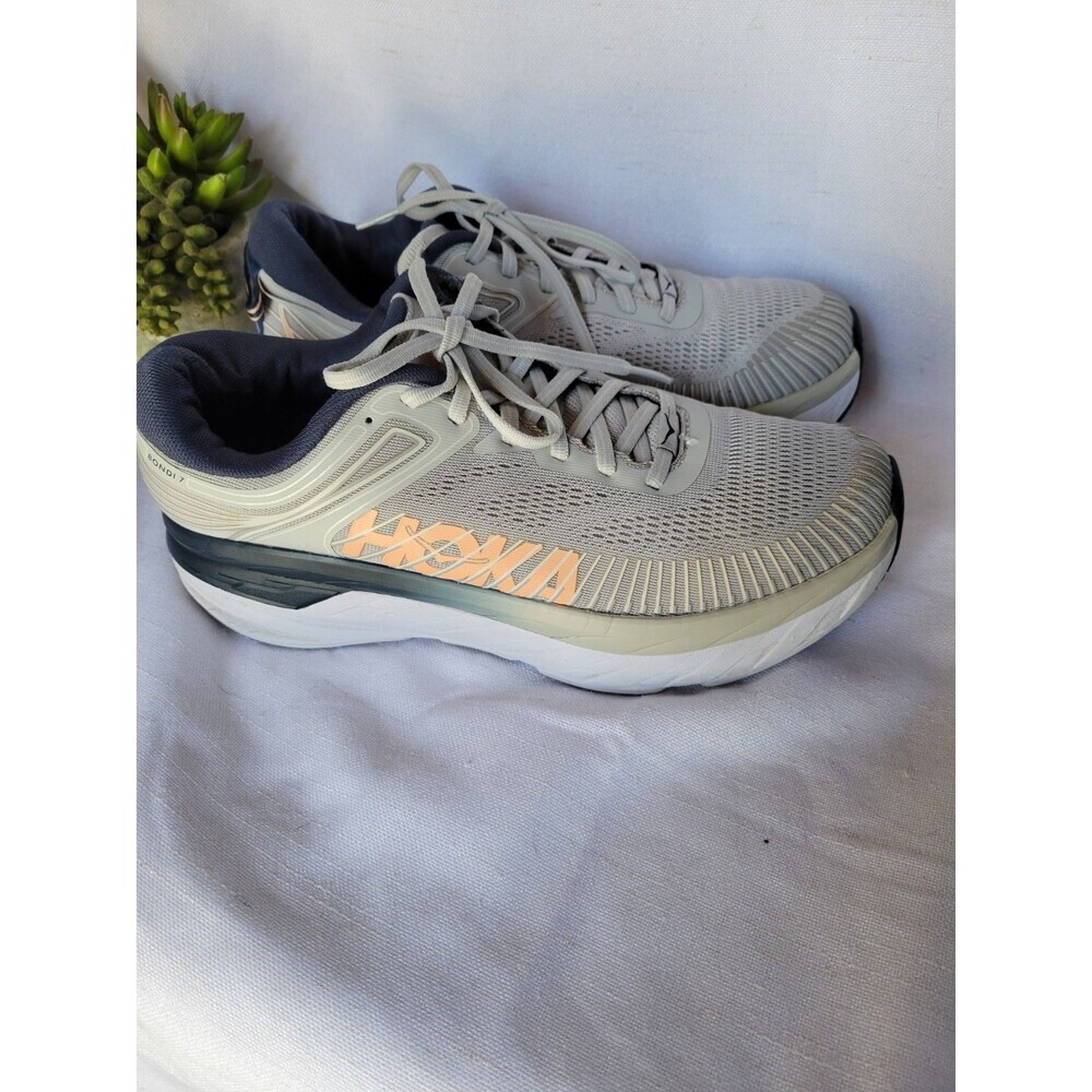Hoka One Bondi 7 Women's Size 10.5 Lunar Rock Running Sneakers 1110519-LRBI